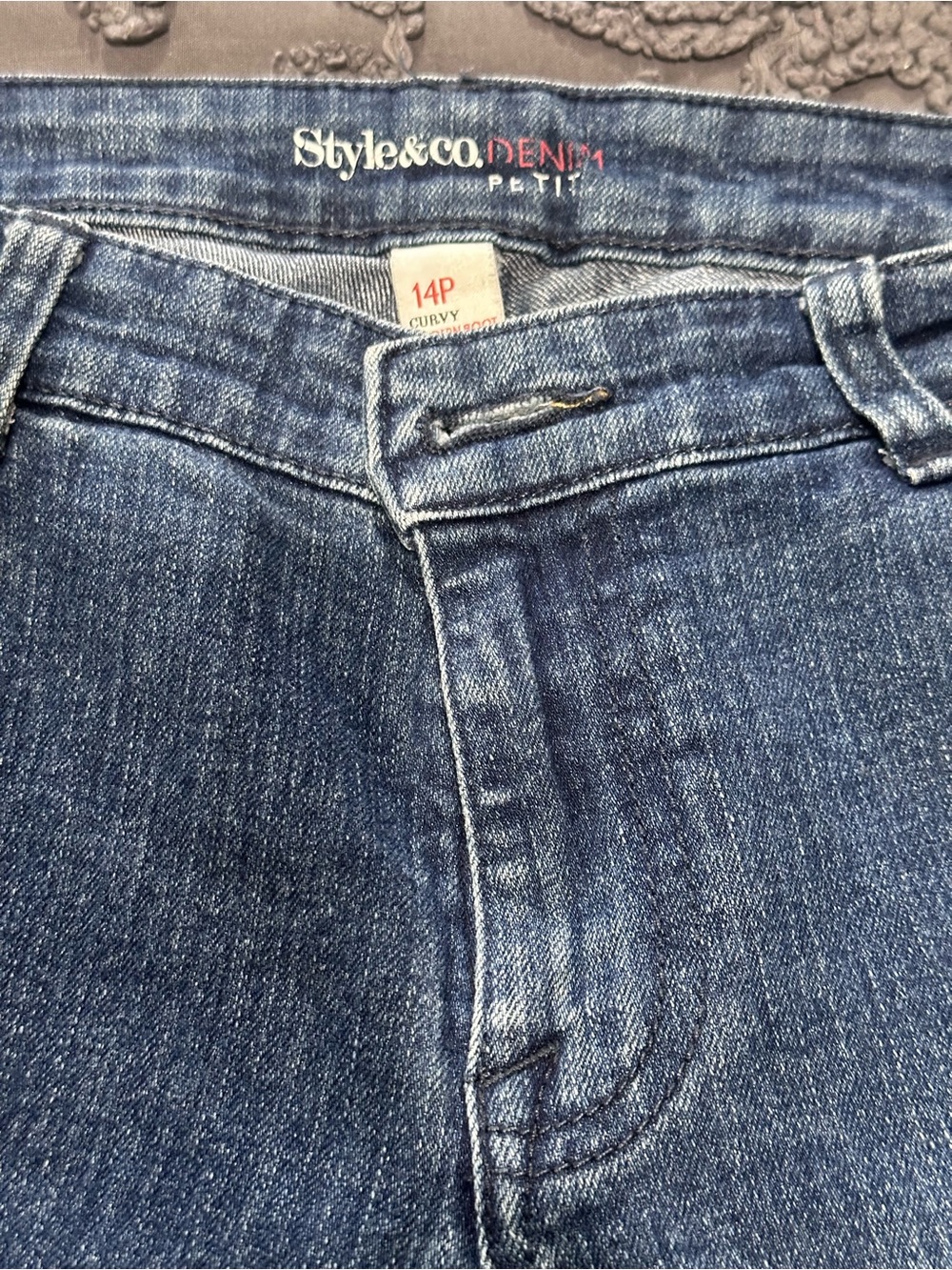 Style & Co. Classic curvy Modern boot Blue Denim Jeans